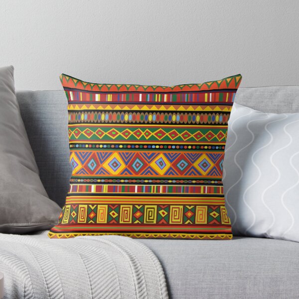 Africa Ethnic Colorful Pattern Design Throw Pillow