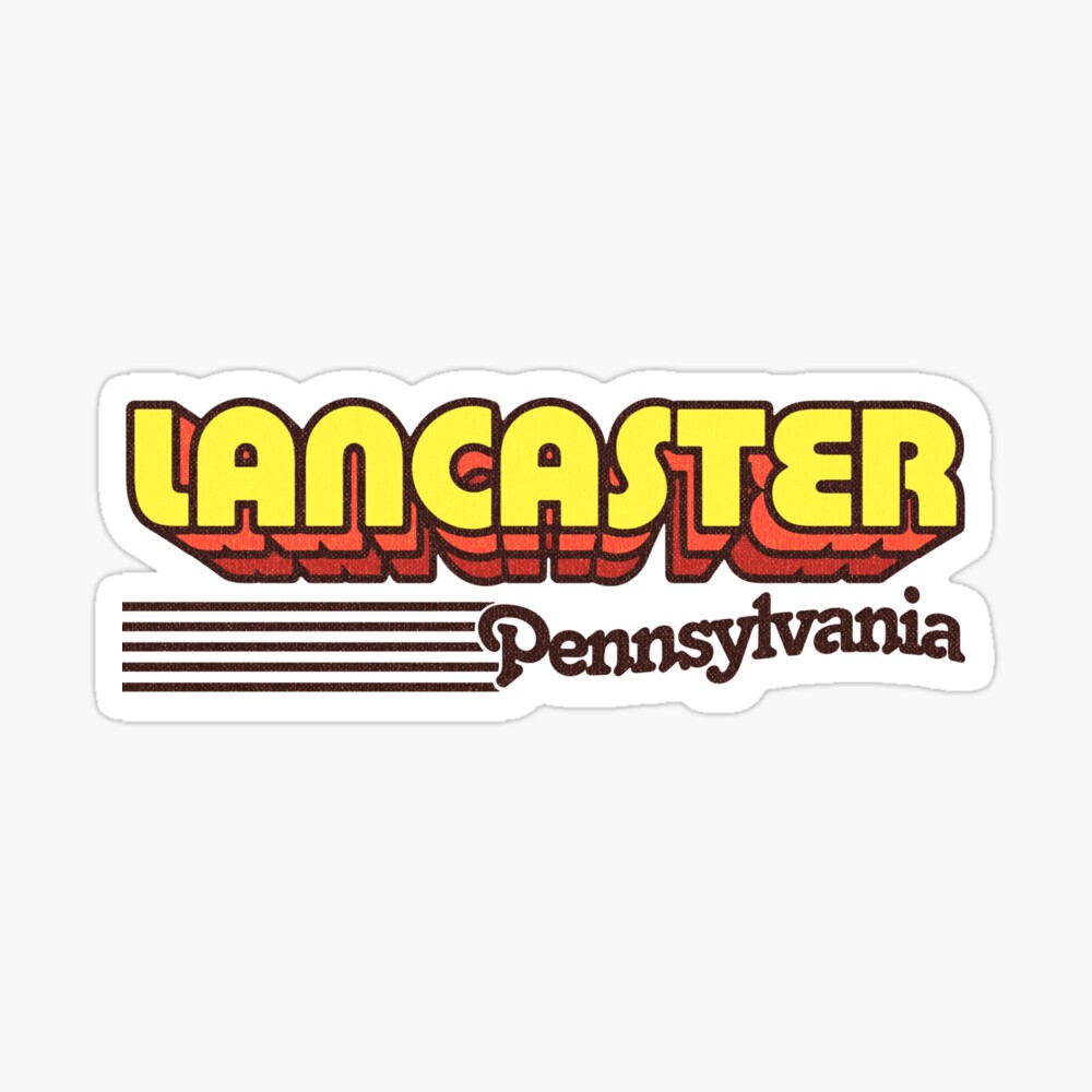 Lancaster, Pennsylvania | Retro Stripes Sticker