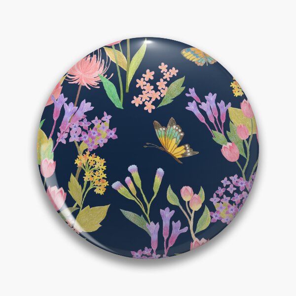 Item preview, Butterfly Garden Blooms {Prussian} designed and sold by Cecilia Mok.