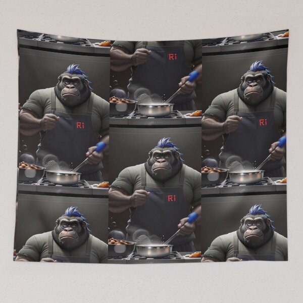 Item preview, a cool chef gorilla working in a kitchen designed and sold by Pelzi100.