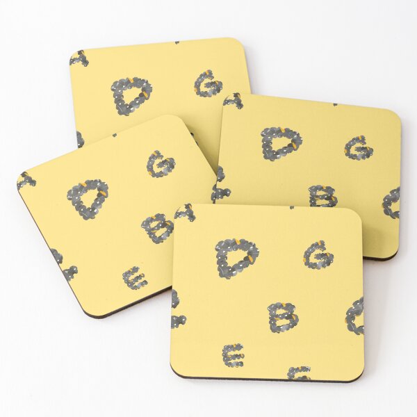 Item preview, Alphabet letter textured grey yellow paper pattern designed and sold by Yana Mustafina | Boho Soulful Designs.