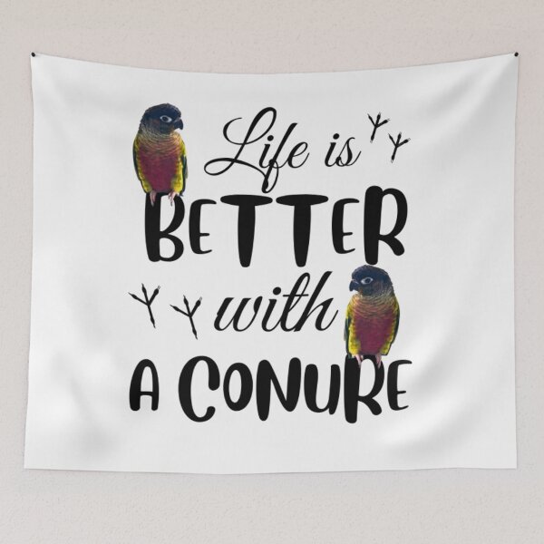 Item preview, Life is better with a conure bird, parrots lover designed and sold by TatianaLG.