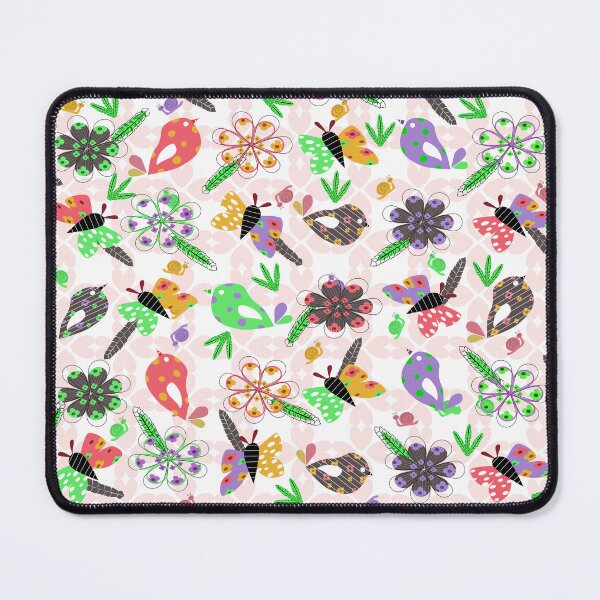 Item preview, Cute birds pattern with flowers and butterflies designed and sold by InkyPinky85.