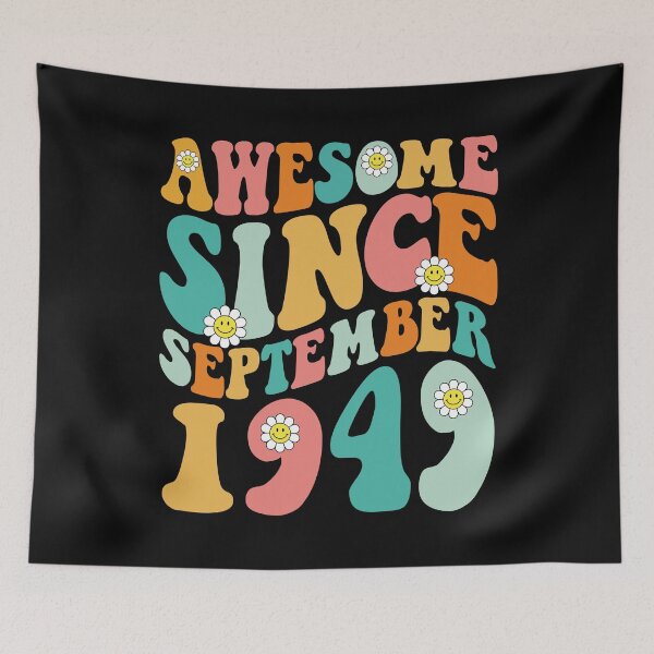 Item preview, Awesome Since September 1949 | Made In 1949 | Retro Groovy Birthday designed and sold by Christina-grich.