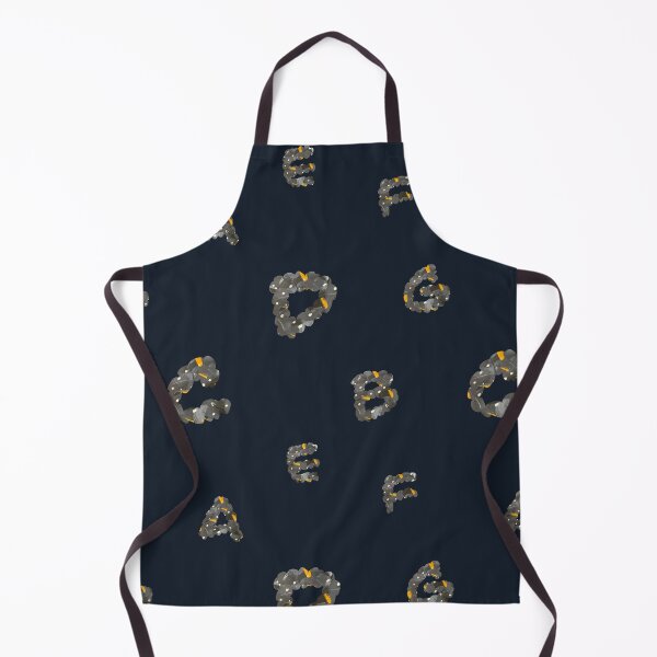 Item preview, Alphabet letter grey yellow textured blue pattern designed and sold by Yana Mustafina | Boho Soulful Designs.