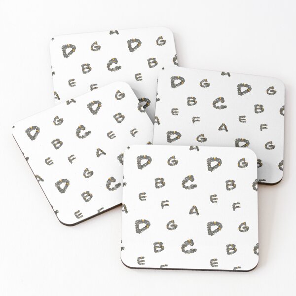 Item preview, Alphabet letter grey yellow textured cute pattern designed and sold by Yana Mustafina | Boho Soulful Designs.
