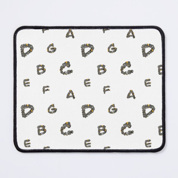 Item preview, Alphabet letter grey yellow textured cute pattern designed and sold by Yana Mustafina | Boho Soulful Designs.
