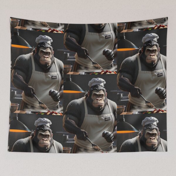 Item preview, a cool chef gorilla working in a kitchen designed and sold by Pelzi100.