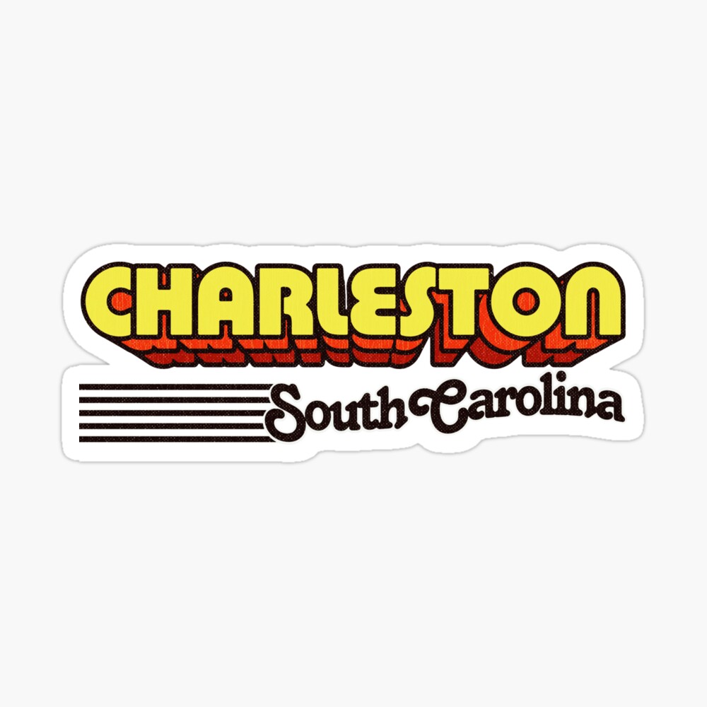 Charleston, South Carolina | Retro Stripes Sticker