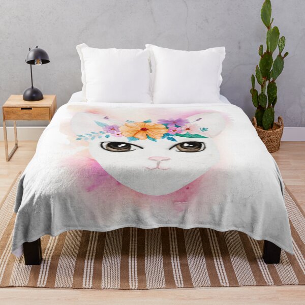 Item preview, Watercolor cat wearing flower crown designed and sold by KanyaluckArtist.