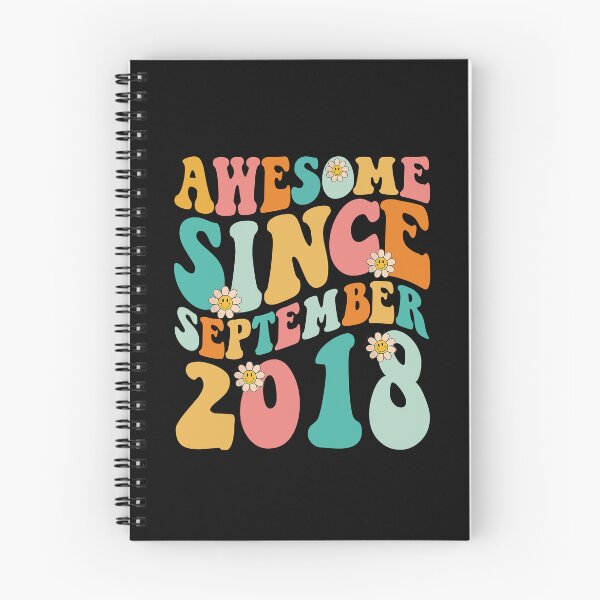 Aperçu de l'œuvre Génial depuis septembre 2018 | Fabriqué en 2018 | Anniversaire Groovy Rétro créée et vendue par Christina-grich.