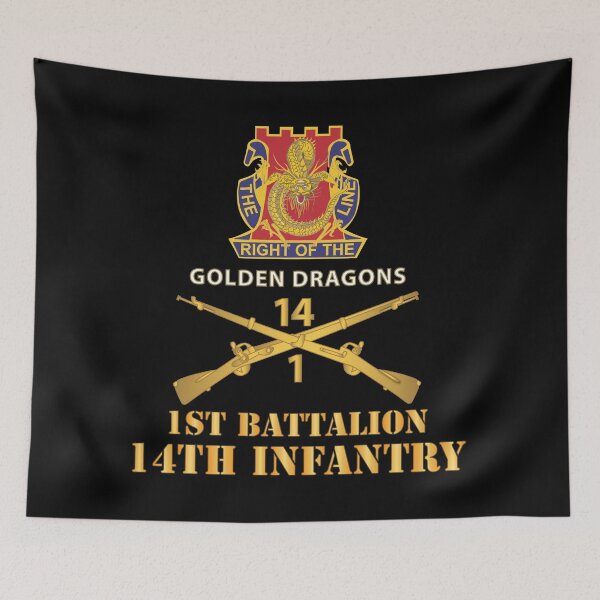 Item preview, Army - 1st Bn 14th Infantry w DUI - Inf Branch X 300 designed and sold by Military Insignia Products.