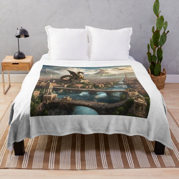 Dragon City Throw Blankets for Sale Redbubble