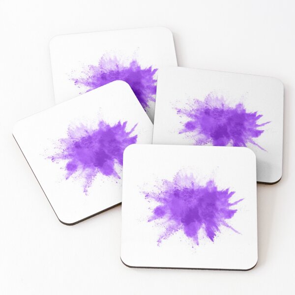 Item preview, Powder explosion. Closeup of a purple dust particle explosion isolated on white. designed and sold by MTShoppingLine.