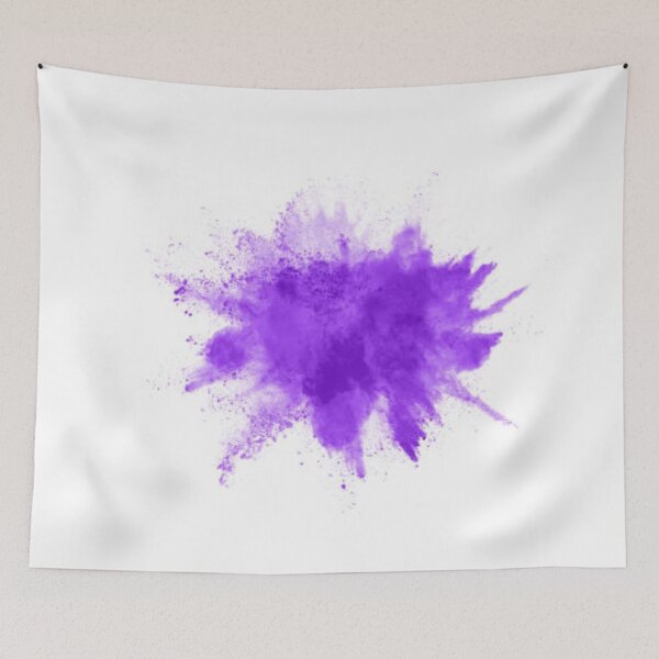 Item preview, Powder explosion. Closeup of a purple dust particle explosion isolated on white. designed and sold by MTShoppingLine.