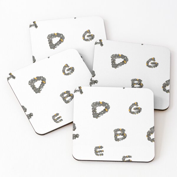 Item preview, Alphabet letter grey yellow texture simple pattern designed and sold by Yana Mustafina | Boho Soulful Designs.