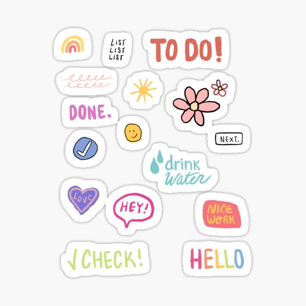 4Pack Stickers Decor Aesthetic Sticker Pack for Journal