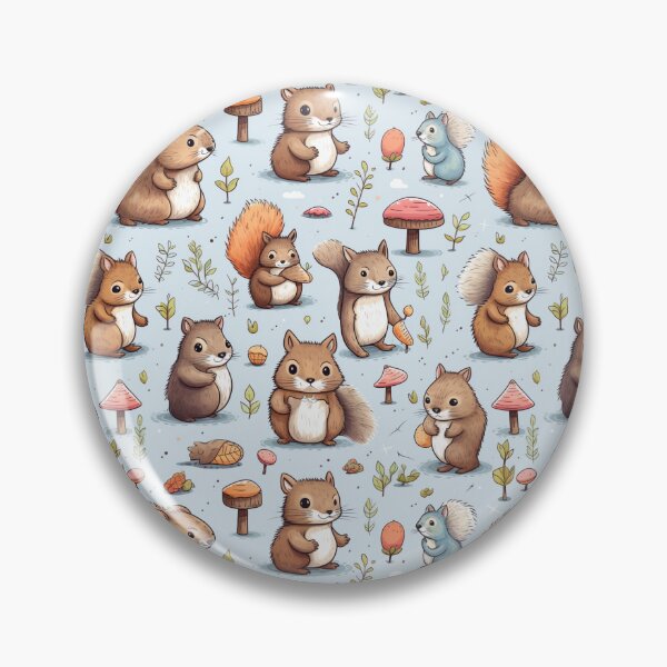 Item preview, Cute Squirrel in Blue Background, Pet, Animal, Cute Animal, Seamless, Animal Seamless designed and sold by puppynpaw.