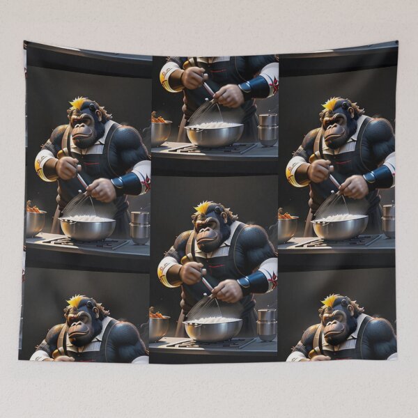 Item preview, a cool chef gorilla working in a kitchen designed and sold by Pelzi100.