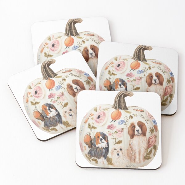 Item preview, Handpainted Floral Dog decor Halloween Pumpkin  designed and sold by RachelRebel.