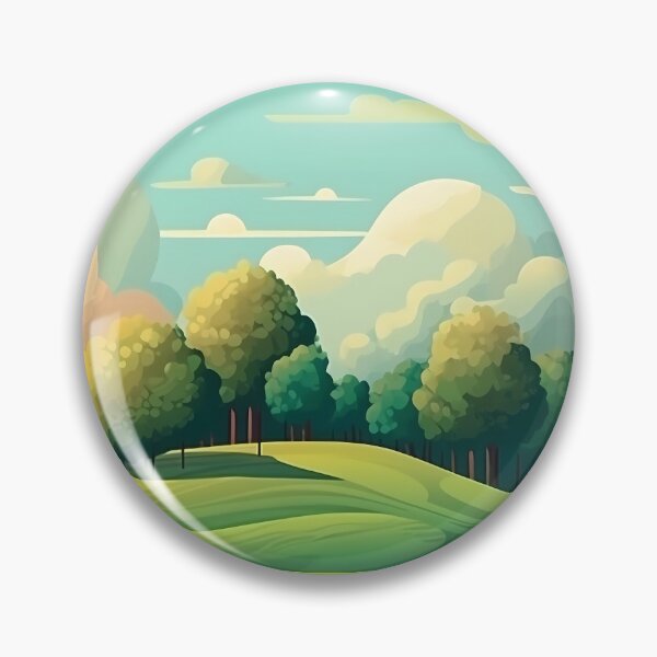 Artikelvorschau, Abstrakte Landschaft mit Hügeln und Bäumen und bewölktem Himmel. entworfen und verkauft von osadchyii.