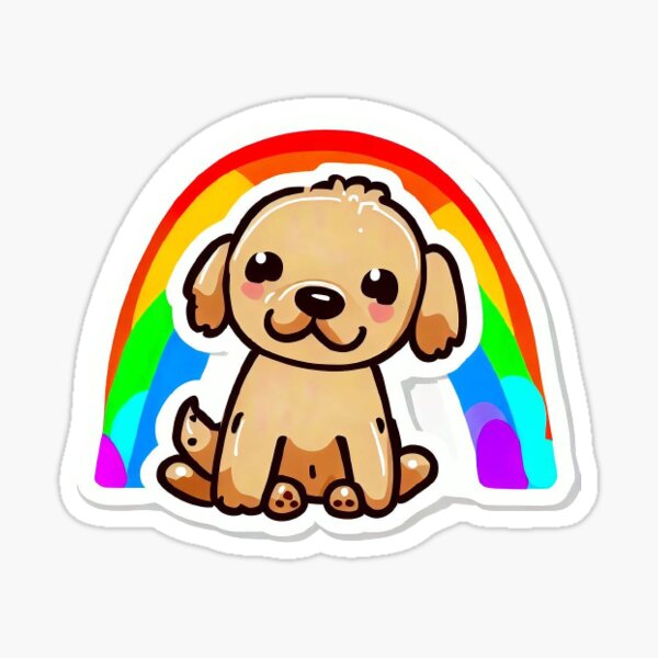 Vista previa del artículo con la obra «Perrito tierno arcoiris», diseñado y vendido por Tandilia23.