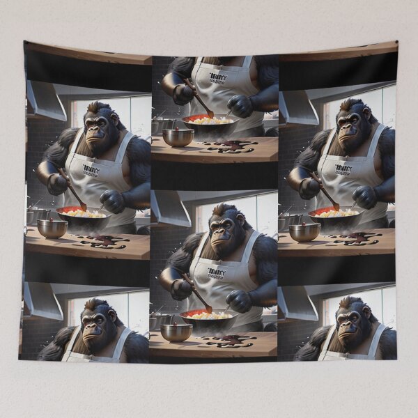 Item preview, a cool chef gorilla working in a kitchen designed and sold by Pelzi100.