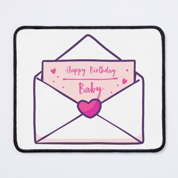 Item preview, Happy Birthday Baby Name - Love Letter (Black) designed and sold by OKINTA.
