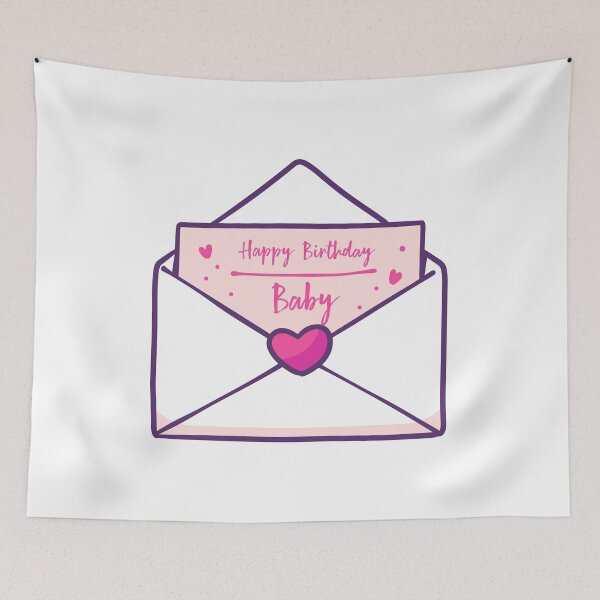 Item preview, Happy Birthday Baby Name - Love Letter (Black)  designed and sold by  OKINTA.