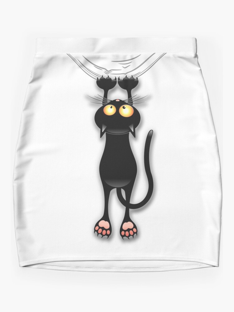 Fun Black Cat Falling Down Leggings by BluedarkArt