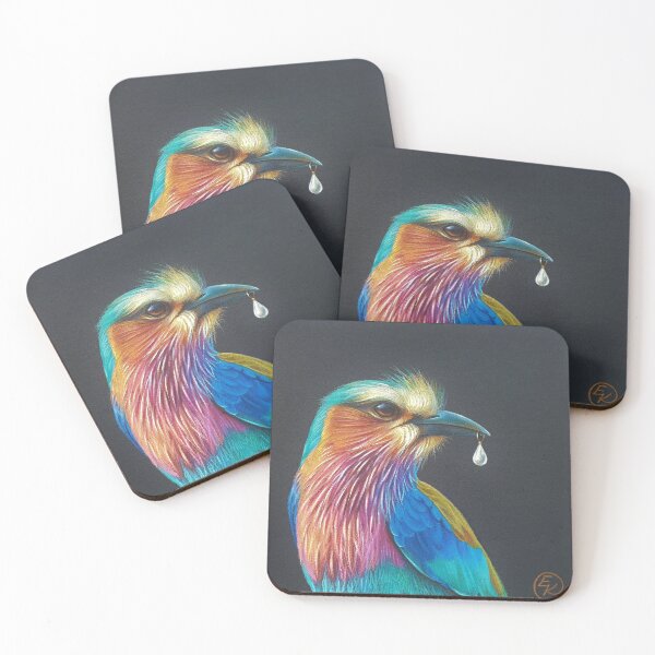 Item preview, Bird with a pearl pendant (Lilac-breasted Roller) designed and sold by Elena Kolotusha.