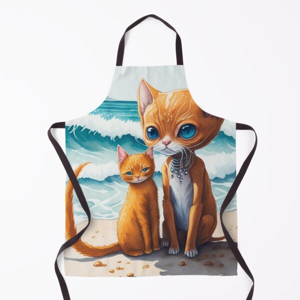 Item preview, Cute ginger Catirepto with her cat on vacation by the sea. designed and sold by SaraSumi.