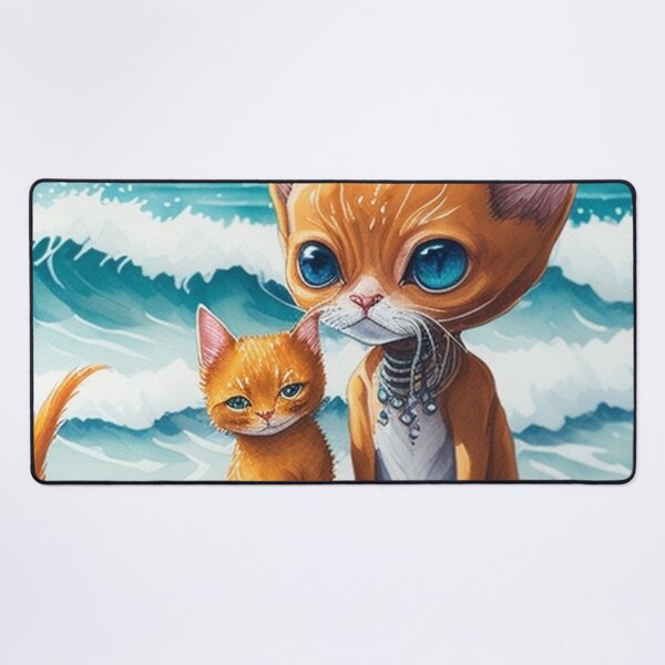 Item preview, Cute ginger Catirepto with her cat on vacation by the sea. designed and sold by SaraSumi.