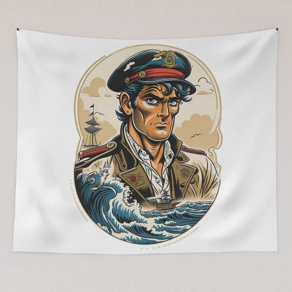 Item preview, Traditional Tattoo of The Adventurous Italian Sailor Corto Maltese, 60s Vintage  designed and sold by Cesar Caligula.