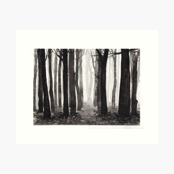 Monochrome Forest Art Print