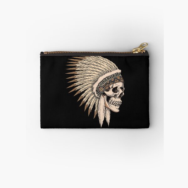 Item preview, Native American Skull Feathers Indigenous Chief America designed and sold by Lenny Stahl.