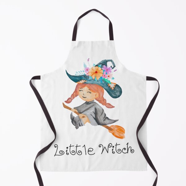 Item preview, Watercolor little witch wearing flower crown and hat designed and sold by KanyaluckArtist.