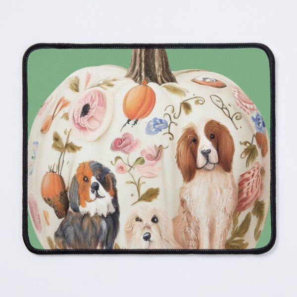 Item preview, Handpainted Floral Dog decor Halloween Pumpkin  designed and sold by RachelRebel.