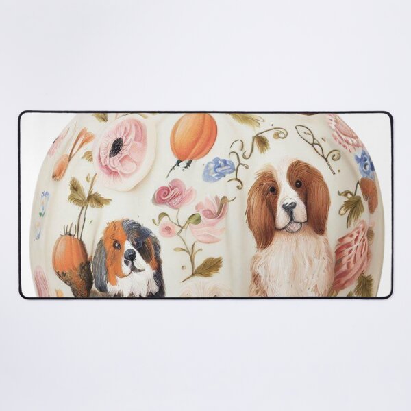 Item preview, Handpainted Floral Dog decor Halloween Pumpkin designed and sold by RachelRebel.