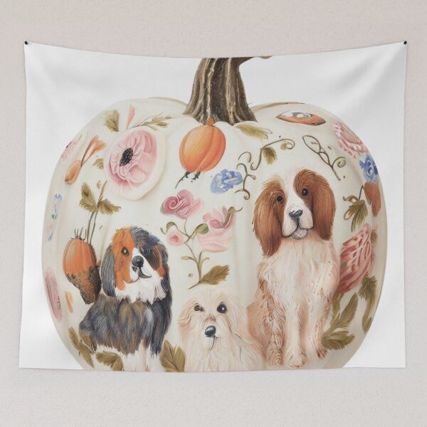 Item preview, Handpainted Floral Dog decor Halloween Pumpkin  designed and sold by RachelRebel.