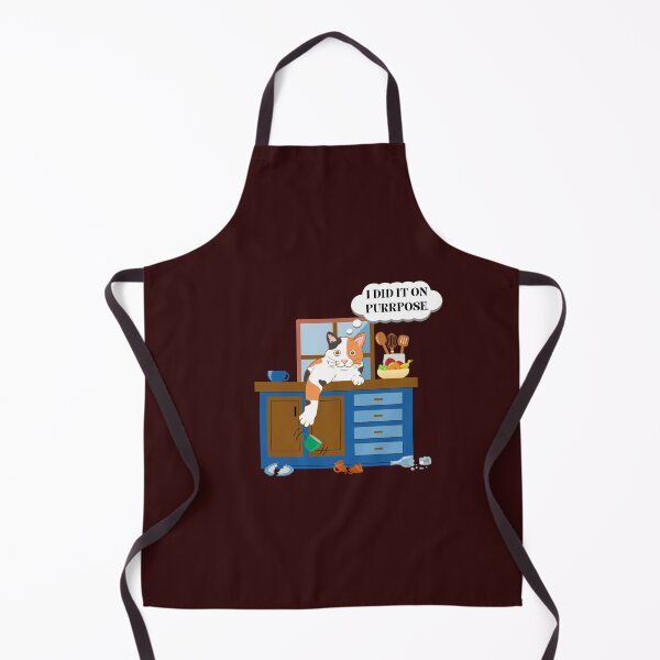 Item preview, Funny Purrpose calico cat broken dishes kitchen counter designed and sold by GiselleSmithz.