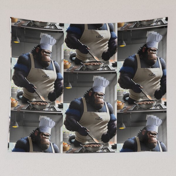 Item preview, a cool chef gorilla working in a kitchen designed and sold by Pelzi100.