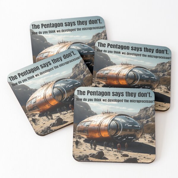 Item preview, UFO Joke. The pentagon reverse engineered crashed UFO and developed the microprocessor. designed and sold by phelanartwork67.