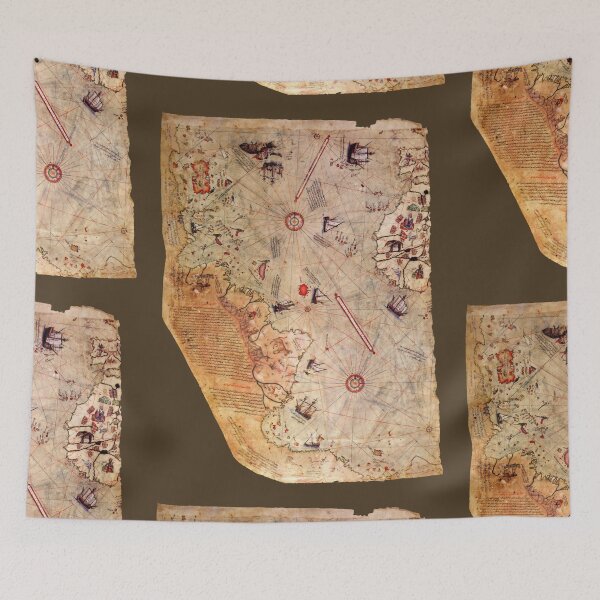 Item preview, Piri Reis world map (enhanced) designed and sold by SolidEarthArt.