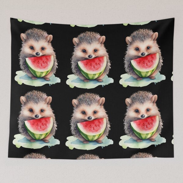 Item preview, Cute Hedgehog With Watermelon designed and sold by MarcinCollie.