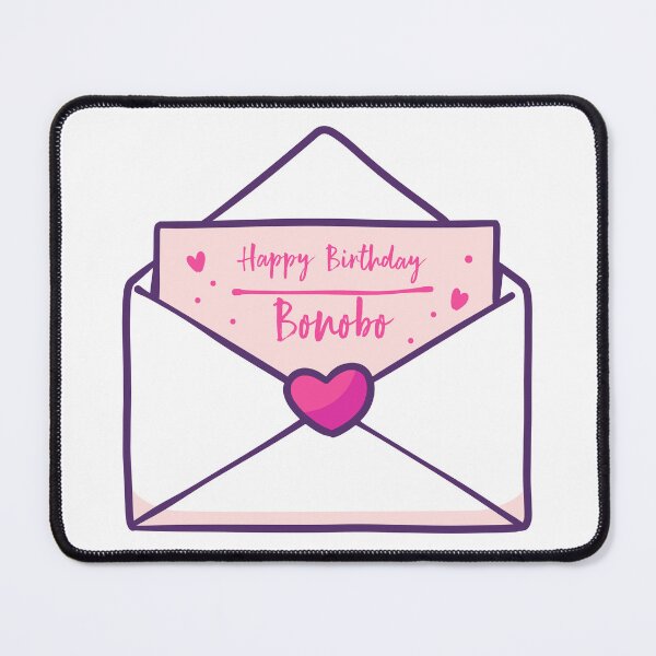 Item preview, Happy Birthday Bonobo Name - Love Letter (Black) designed and sold by OKINTA.