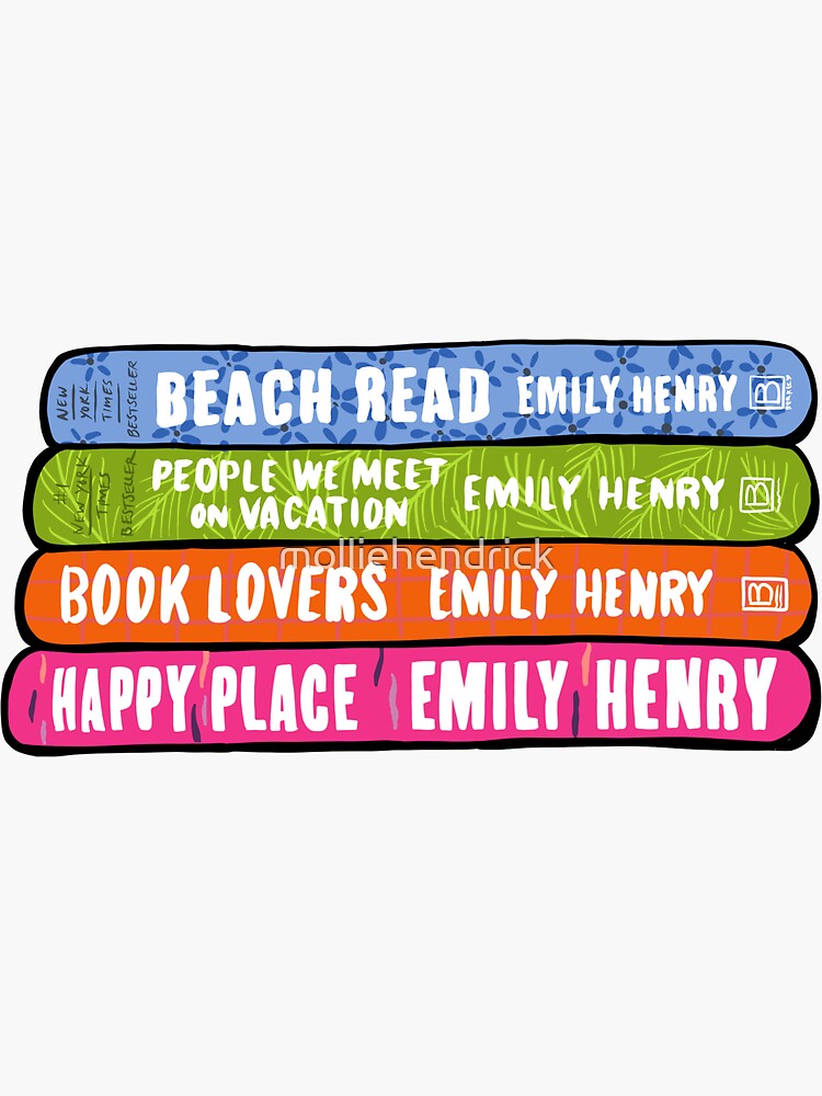 Emily Henry Mini Stamps 4 Pack Sticker for Sale by busyzoo