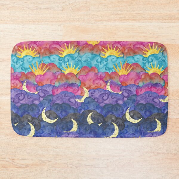 Item preview, Sunset to Sunrise - Colorful Watercolor Clouds, Suns, and Moons designed and sold by GenAumonier.