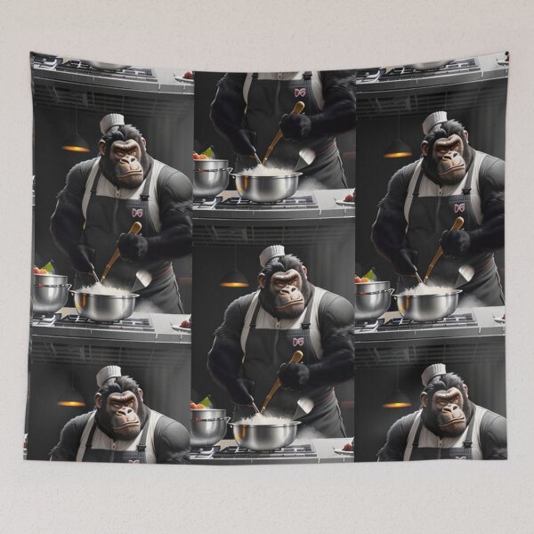Item preview, a cool chef gorilla working in a kitchen designed and sold by Pelzi100.