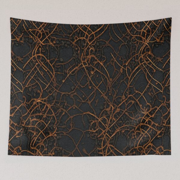 Item preview, Retro Abstract golden thread Pattern with dark background designed and sold by Md Rashid  Hasan.